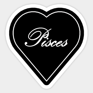 Pisces Zodiac Heart Sticker